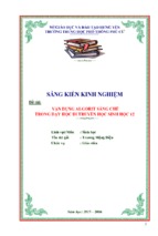 Skkn sáng kiến kinh nghiệm vận dụng algorit sáng chế trong dạy học di truyền học – sinh học 12.