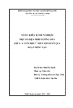 Một số biện pháp hướng dẫn cho trẻ 3 4 tuổi phát triển thẩm mỹ qua hoạt động nặn