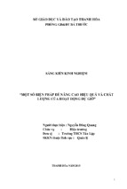 Skk sáng kiến kinh nghiệm một số biện pháp để nâng cao hiệu quả và chất lượng của hoạt động dự giờ