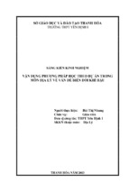 Skkn sáng kiến kinh nghiệm vận dụng phương pháp học theo dự án trong môn địa lý về vấn đề bđkh