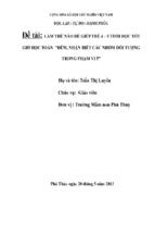 Làm thế nào để giúp trẻ 4 – 5 tuổi học tốt giờ học toán  đếm, nhận biết các nhóm đối tượng trong phạm vi 5