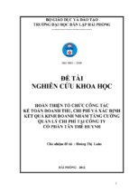 Hoàn thiện tổ chức công tác kế toán doanh thu, chi phí và xác định kết quả kinh doanh nhằm tăng cường quản lý chi phí tại công ty cổ phần tân thế huynh