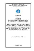 Hoàn thiện tổ chức kế toán tập hợp chi phí sản xuất và tính giá thành sản phẩm nhằm tăng cường quản lý chi phí tại nhà máy chế biến thức ăn chăn nuôi và thủy sản thăng long