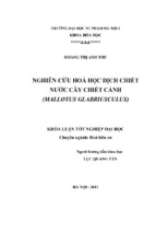 Nghiên cứu hóa học dịch chiết nước cây chiết cánh (mallotus glabriusculus)
