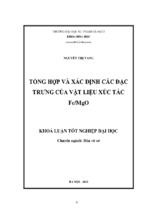 Tổng hợp và xác định các đặc trưng của vật liệu xúc tác fe mgo