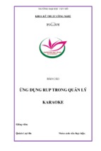 Báo cáo thảo luận nhóm ứng dụng rup trong quản lý karaoke