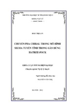Chuyển pha chiral trong mô hình sigma tuyến tính trong gần đúng hatree fock
