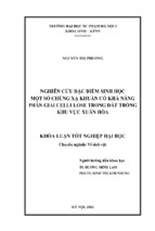 Nghiên cứu đặc điểm sinh học một số chủng xạ khuẩn có khả năng phân giải cellulose trong đất trồng khu vực xuân hòa