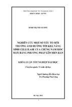 Nghiên cứu một số yếu tố môi trường ảnh hưởng tới khả năng sinh cellulase của chủng nấm mốc m151 bằng phương pháp lên men rắn