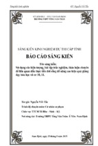 Sử dụng các hiện tượng, bài tập trắc nghiệm, thảo luận chuyên đề liên quan đến thực tiễn đời sống để nâng cao hiệu quả giảng dạy hóa học vô cơ 10, 11.