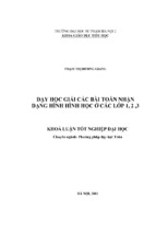 Dạy học giải các bài toán nhận dạng hình hình học ở các lớp 1,2,3