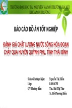 đánh giá chất lượng nước sông hóa đoạn chảy qua huyện quỳnh phụ, tỉnh thái bình