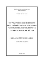 Góp phần nghiên cứu sinh trưởng phát triển của loài kim giao (nageia fleuryi (hickel) de laub.) trồng tại trạm đa dạng sinh học mê linh