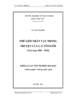Thế giới nhân vật trong truyện của l.n.tônxtôi (giai đoạn 1881   1910)