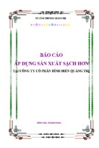 Báo cáo  áp dụng sản xuất sạch hơn tại công ty cổ phần bình điền quảng trị