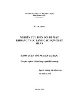 Nghiên cứu biến đổi bề mặt khoáng talc bằng các hợp chất silan