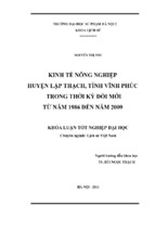 Kinh tế nông nghiệp huyện lập thạch, tỉnh vĩnh phúc trong thời kỳ đổi mới từ năm 1986 đến năm 2009