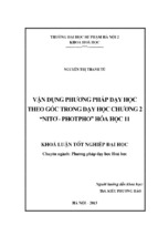 Vận dụng phương pháp dạy học theo góc trong dạy học chương 2 nitơ   photpho hóa học 11