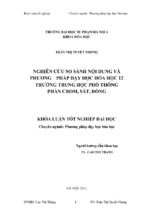 Nghiên cứu và so sánh nội dung và phương pháp dạy học hóa học 12 trường thpt phần crom, sắt, đồng