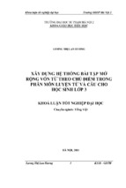 Xây dựng hệ thống bài tập mở rộng vốn từ theo chủ điểm trong phân môn luyện từ và câu cho học sinh lớp 3