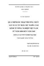 Quá trình du nhập phương thức sản xuất tư bản chủ nghĩa vào kinh tế nông nghiệp việt nam từ năm 1858 đến năm 1945