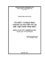 Tổ chức và khai thác nguồn tài nguyên số tại thư viện tỉnh vĩnh phúc