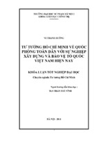 Tư tưởng hồ chí minh về quốc phòng toàn dân với sự nghiệp xây dựng và bảo vệ tổ quốc việt nam hiện nay