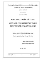 Nghệ thuật miêu tả tâm lý nhân vật của khái hưng trong tiểu thuyết nửa chừng xuân