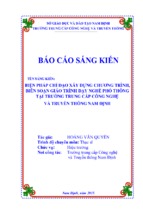 Sáng kiến kinh nghiệm biện pháp chỉ đạo xây dựng chương trình, biên soạn giáo trình dạy nghề phổ thông tại trường trung cấp công nghệ và truyền thông nam định.