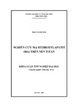 Nghiên cứu mạ hydroxylapatit (ha) trên nền titan