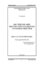 đặc tính von   ampe hào tan catốt của selen (iv) và ứng dụng phân tích