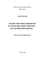 Phương pháp phún xạ magnetron rf và ứng dụng trong công nhệ chế tạo màng mỏng bán dẫn
