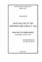 Trang phục phụ nữ việt thời phong kiến (thế kỷ x xix)