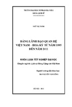 đảng lãnh đạo quan hệ việt nam   hoa kỳ từ năm 1995 đến năm 2011