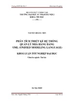 Phân tích thiết kế hệ thống quản lý nhà hàng bằng uml (unified modeling language)