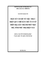 Một số vấn đề về việc thực hiện quy chế dân chủ ở cơ sở trên địa bàn thành phố việt trì, tỉnh phú thọ hiện nay