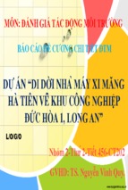 đánh giá tác động di dời nhà máy xi măng hà tiên về khu công nghiệp đức hòa long an