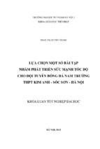Lựa chọn một số bài tập nhằm phát triển sức mạnh tốc độ cho đội tuyển bóng đá nam trường thpt kim anh   sóc sơn   hà nội
