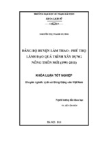 đảng bộ huyện lâm thao   phú thọ lãnh đạo quá trình xây dựng nông thôn mới (1991 2011)