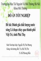 đánh giá chất lượng nước sông lô đoạn chảy qua thành phố việt trì, tỉnh phú thọ   svth. nguyễn thị thu phương