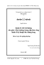 Quản lý chi trả lương cho giáo viên trường trung cấp bán công kinh tế kĩ thuật bắc thăng long