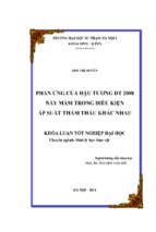 Phản ứng của đậu tương dt 2008 nảy mầm trong điều kiện áp suất thẩm thấu khác nhau