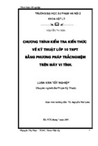 Chương trình kiểm tra kiến thức vẽ kỹ thuật lớp 10 thpt bằng phương pháp trắc nghiệm trên máy vi tính