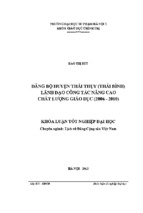 đảng bộ huyện thái thụy (thái bình) lãnh đạo công tác nâng cao chất lượng giáo dục (2006 2010)