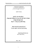 Nghiên cứu ứng dụng công nghệ thông tin trong giảng dạy phần kĩ thuật chiến đấu bộ binh ở chương trình trung học phổ thông
