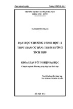 Dạy học chương i sinh học 11 thpt (ban cơ bản) theo hướng tích hợp