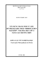 Xây dựng trang web tư liệu hỗ trợ giảng dạy phần hiđrocacbon mạch hở   sgk hóa học lớp 11 nâng cao trường thpt