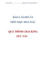 Báo cáo đề án môn học quá trình cracking xúc tác