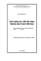 Vận dụng các yếu tố lôgic trong giải toán tiểu học