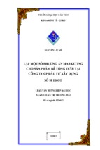 Lập một số phương án marketing cho sản phẩm bê tông tươi tại công ty cp đầu tư xây dựng số 10 idico trong giai đoạn 2014 2015